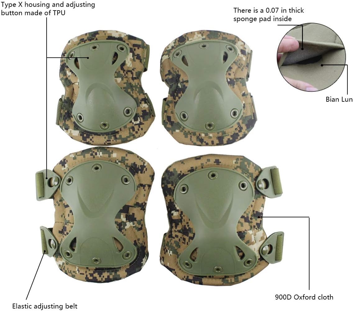 SSUNTAK Camo Tactical Knee Elb - Mountain Biking Elbow Pads review and price